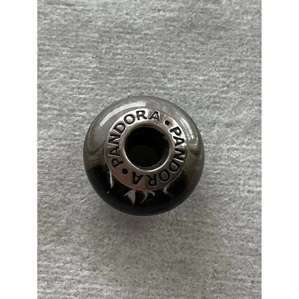 retired Pandora African Plains Zebra Murano Glass Bead Charm ALE 925